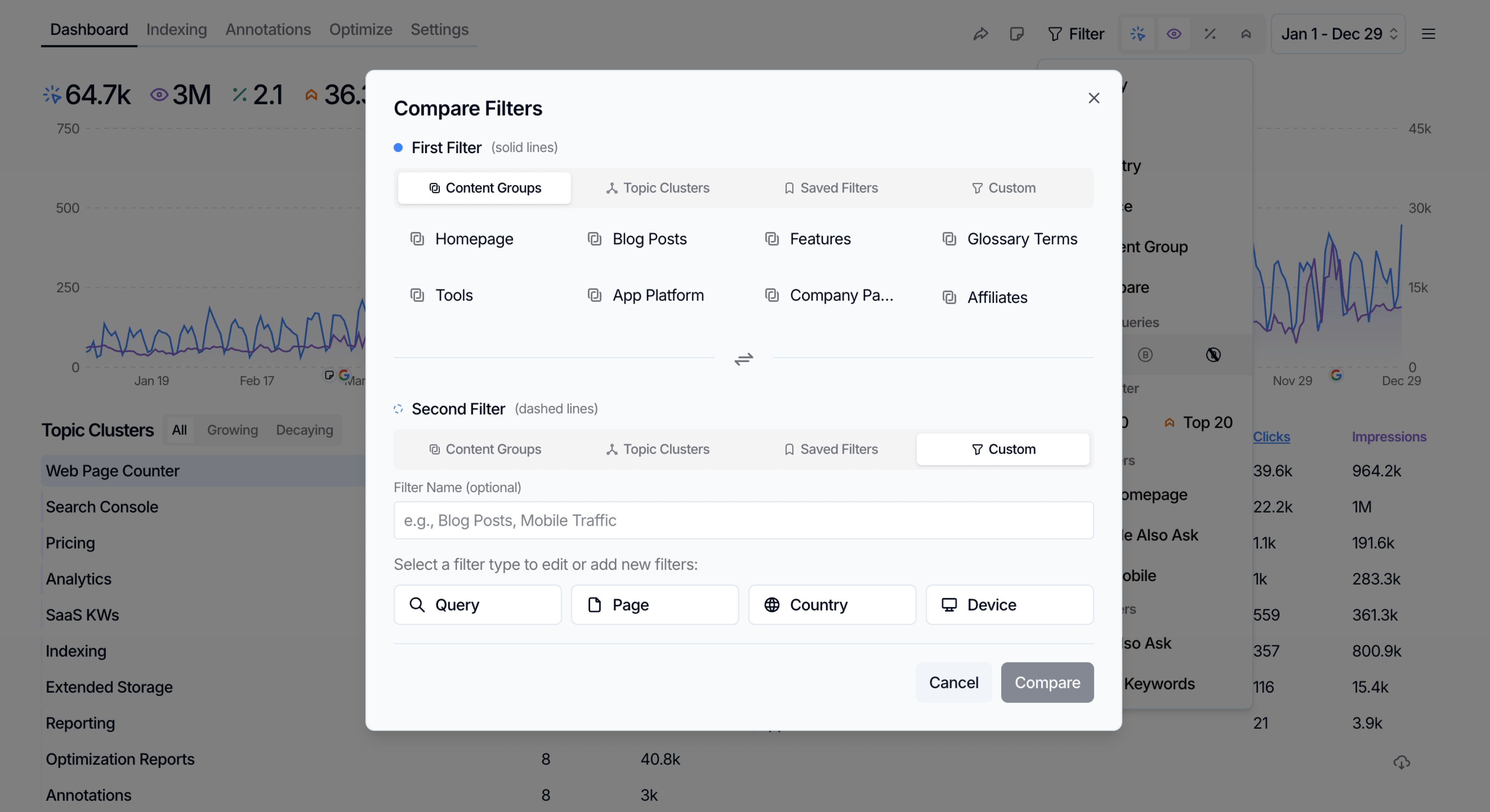Comparison Filtering