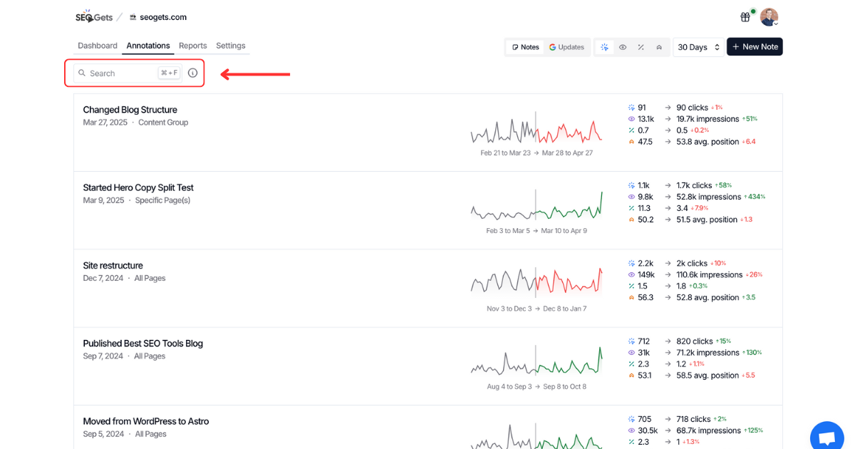 Annotations Filtering