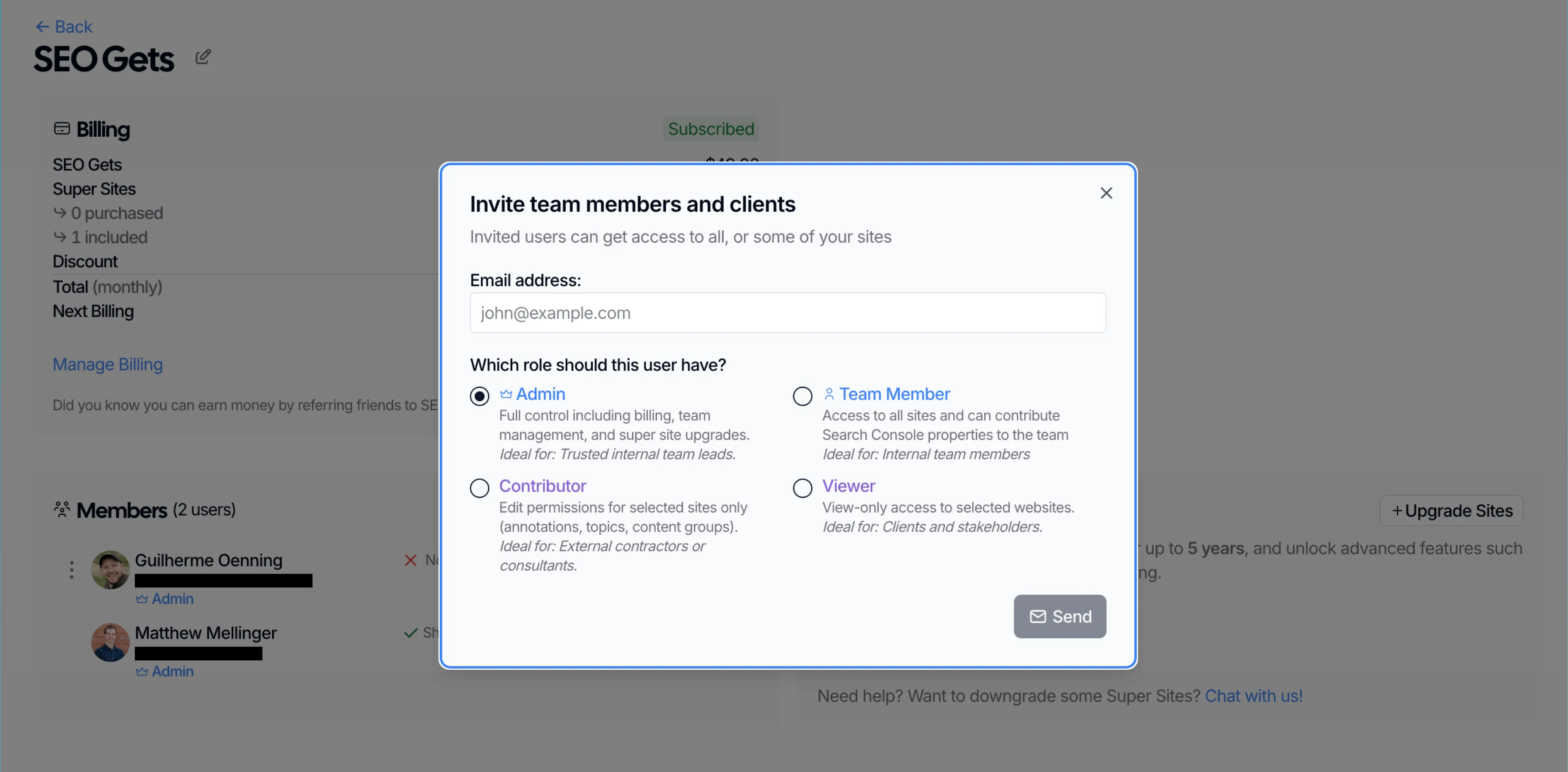 Launched Team Functionality