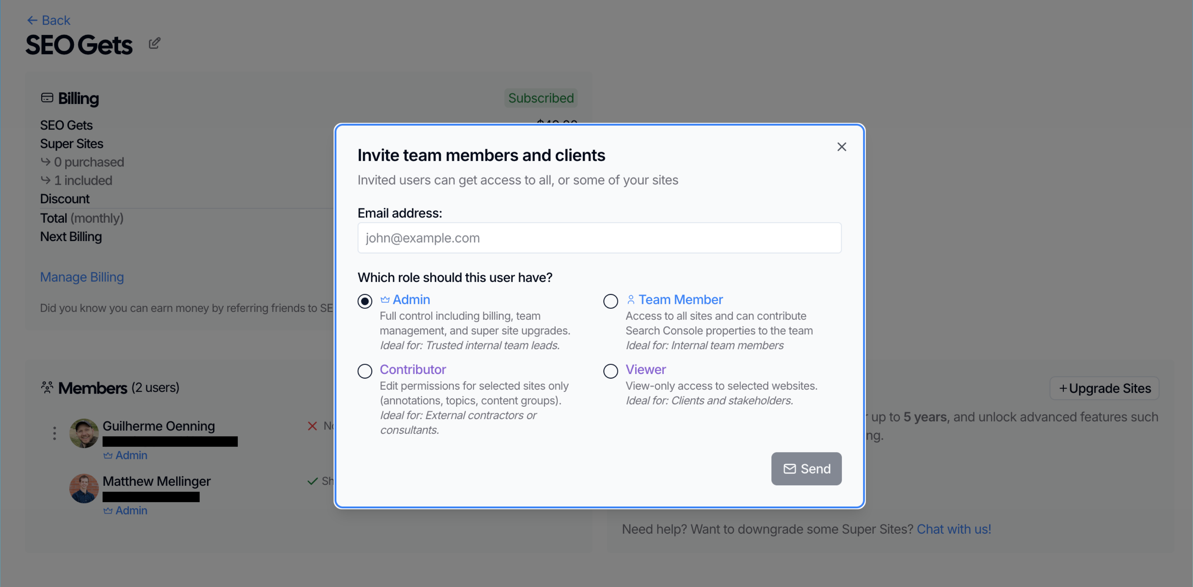 Launched Team Functionality